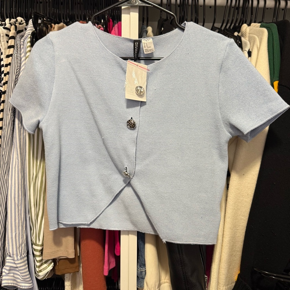 H&M SHORT-SLEEVED JERSEY CARDIGAN
